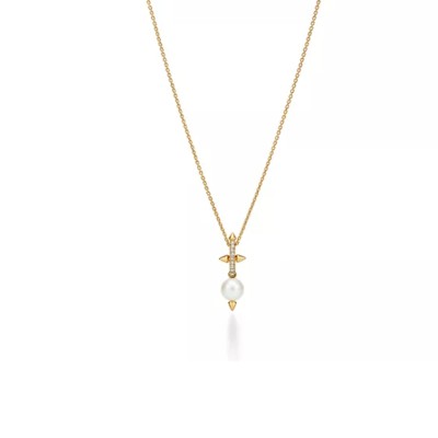 TIFFANY TITAN BY PHARRELL WILLIAMSPEARL PENDANT IN YELLOW GOLD WITH DIAMONDS 73122104